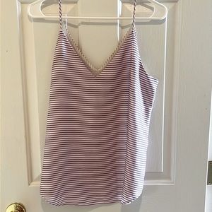 Express Downtown cami; lilac and white stripe